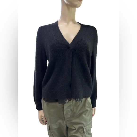 Talbots Black Cardigan Sweater V-Neck Knit - Picture 5 of 16